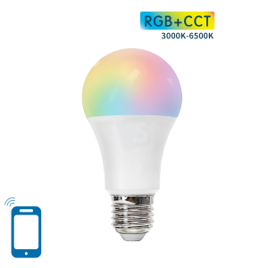 LED lamp E27 Wifi RGB en CCT 3000-6500K 9 watt model A60