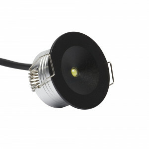 LED noodverlichting 3 watt - ZWART frame - rond 42 mm - gatmaat 35 mm - anti paniek - geen testknop nodig - snoer en stekker