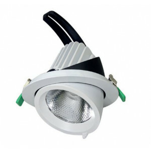 LED downlight 20 / 32 watt - kantelbaar- draaibaar - 3000K - rond 158 mm - gatmaat 145 mm - banaanspot - snoer en stekker