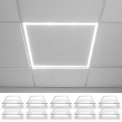 10x LED paneel hollow - 60x60 cm - CCT 3000 / 4000 / 6000K - T24 standaard systeem - 32W - Edge lit - Philips CertaDrive - met snoer en stekker (voordeelpak)