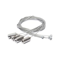 Afhangset - 4 staalkabels voor opbouwframe of ledpaneel - 100 cm - met dwarslood en stoelhoekje