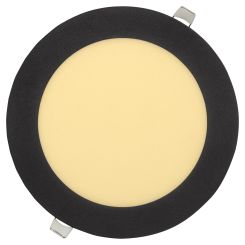 LED downlight - 12 watt - dimbaar 3000K -  zwarte rand - rond 170 mm - gatmaat 155 mm - adereind aansluiting