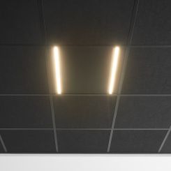 LED louvre paneel - 60x60 cm - mat ZWART - 4000K - UGR<16 - 5500 lm - Philips CertaDrive - 44 watt - zwarte rand - snoer en stekker