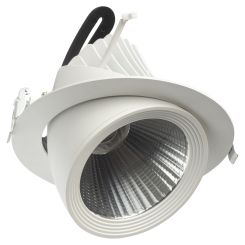 LED kantelbare downlight "banaan" 30 watt - 3000K - CRI97 - rond 190 mm - gatmaat 175 mm - koppelbaar