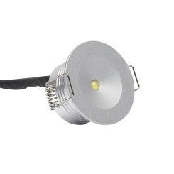 LED noodverlichting 3 watt - GRIJS frame - rond 42 mm - gatmaat 35 mm - anti paniek - geen testknop nodig - snoer en stekker