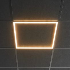 zwarte LED paneel hollow - 60x60 cm - niet dimbaar - 32W - CCT 3000 / 4000 / 5000K - T24 standaard systeem - met snoer en stekker