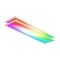 2x LED paneel - 30x120 cm - RGB+CCT - 48 watt - 2,4G RF - dimbaar via afstandsbediening 2,4G RF - met snoer en stekker