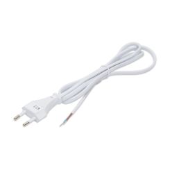 Aansluitsnoer 1,5 meter - 2 aderig - met platte euro stekker - kleur wit