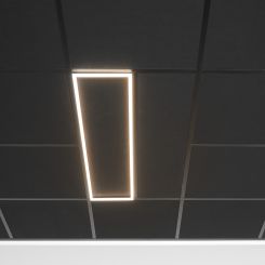 Led Paneel - 30x120 cm -  Hollow - zwart frame - 3 lichtkleuren in paneel 3000 / 4000 /  6000K - 32 Watt - Philips Certa driver - met snoer en stekker