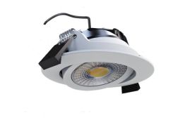 12x LED spot kantelbaar - 5 of 7 watt Dimbaar - kleur wit - CCT 2700 / 2850 / 3000K - IP65 - 38° - rond 88 mm - gatmaat 70 mm - kroonsteen aansluiting