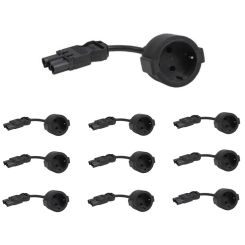 10x Verloop - ronde Euro vrouw stekker naar koppelbaar vergelijkbaar Wieland® GST18i3 systeem - koppelbaar 3-polig