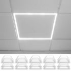 10x LED paneel hollow - 60x60 cm - CCT 3000 / 4000 / 6000K - T24 standaard systeem - 32W - Edge lit - Philips CertaDrive - met snoer en stekker (voordeelpak)