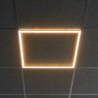 zwarte LED paneel hollow - 60x60 cm - niet dimbaar - 32W - CCT 3000 / 4000 / 5000K - T24 standaard systeem - met snoer en stekker