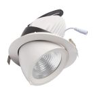 LED downlight - 28 / 42 watt - kantelbaar- draaibaar - 3000K - rond 190 mm - gatmaat 175 mm - banaanspot - wit huis - snoer en stekker #spec