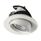 LED downlight - 20 watt - kantelbaar- draaibaar - 3CCT 2700-3000-4000K - rond 140 mm - gatmaat 120 mm - banaanspot - wit huis - snoer en stekker