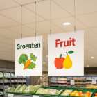 Systeemplafond Afhangset : Bewegwijzering & Displays- hoogte instelbaar tot 1,5 m – voor borden  2–7 mm dik