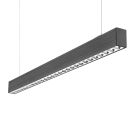 Pendelarmatuur 32W - niet dimbaar - CCT 3000 / 4000 / 6000K - 113 cm - kleur zwart - met pendeldraden- past  bij Rockfon Eclipse  black 